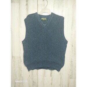 American Eagle Mens Large Blue Waffle Knit Sweater Vest